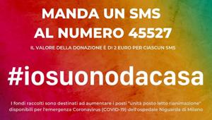 #Iosuonodacasa: oltre 200 concerti "casalinghi" e più di 25mila euro raccolti per l'ospedale Niguarda di Milano