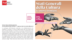 Intesa Sanpaolo al fianco di 24 ORE Eventi per l'edizione 2022 degli Stati Generali della Cultura. A Torino il 5 luglio in presenza e in diretta streaming