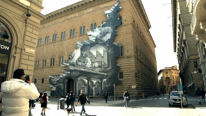 A Firenze una 'ferita' su Palazzo Strozzi. E' l'installazione di JR che racconta un anno senz’arte