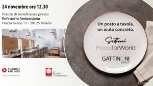 Torna FoodforWorld, l'iniziativa benefica di Gattinoni in collaborazione con Turkish Airlines e la Caritas Ambrosiana