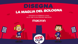 “Disegna la maglia del Bologna”, il laboratorio creativo di Macron per i bambini del Kids Club Rossoblù