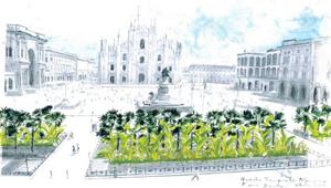 Milano, Starbucks vince il bando per le aree verdi: in Piazza Duomo arrivano le nuove aiuole con palme e banani