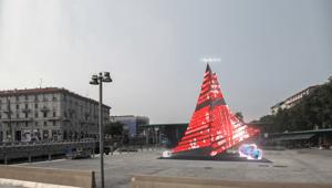 L’Oppo Xmas Tree accende Milano di luci e innovazione. Appuntamento il 6 dicembre alle ore 18,30 in Darsena. Concept di The Round Table. Allestimento e produzione di Works Building Ideas
