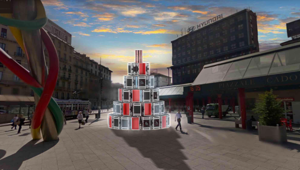 In Piazzale Cadorna arriva l’Albero dei Bauli: un abete realizzato con 60 flight case neri darà voce ai lavoratori del mondo dello spettacolo e degli eventi