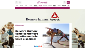 Reebok con alfemminile.com per il progetto 'Bemorehuman' dedicato alle donne