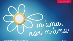 Anlaids in affissione per San Valentino invita a proteggersi e al rispetto. Creatività di  Paolo Iabichino