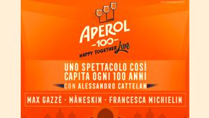 Aperol Happy Together Live: a Venezia la festa per il centesimo anniversario dell'aperitivo veneto. Show di Max Gazzè, Francesca Michielin e Maneskin. Firma Punk for Business