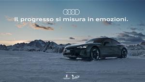 Audi torna in comunicazione insieme a Verba (Gruppo DDB Italia), e con Kristian Ghedina arriva a Cortina per celebrare la sua transizione verso la mobilità elettrica