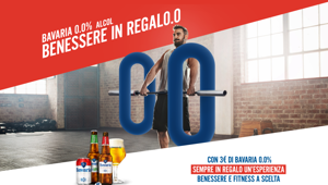  "Con Bavaria 0.0% il benessere è in regal0.0" grazie a una promozione realizzata da TLC Marketing