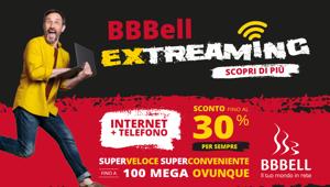  Al via la nuova campagna pubblicitaria dedicata ai privati “BBBell Extreaming” con una promozione valida fino a fine anno.Firma Barabino & Partners.