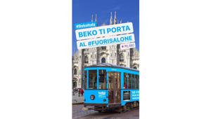 In occasione del Salone del Mobile di Milano, YAM112003 e Beko tingono di “blu Beko” tre tram