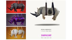 La trinità artistica del rinoceronte di Bombardieri: opera fisica unica, NFT e ologramma