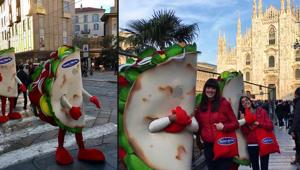 Santa Maria, campagna di guerrilla con tacos giganti per dire...#addiopiattitristi. Firma BPress