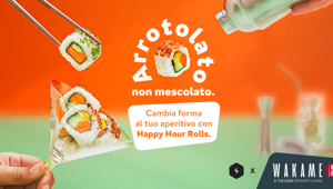 Wakame cambia forma all'aperitivo e punta su Caffeina e gli Happy Hour Rolls