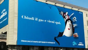 Armando Testa invita a visitare Il Museo Lavazza con la campagna 'Chiudi il gas e vieni qui'