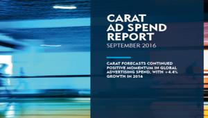 Carat AD Spend: mercato pubblicitario globale a +4,4% nel 2016 spinto dal digital. Per l'Italia previsioni al rialzo a +1,3%. Nel  2017 +0,8%