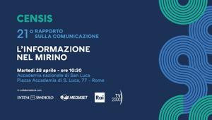 21° Rapporto Censis sulla comunicazione: la tv mantiene il primato con il 93,2% di utenti, web al 90,4%. Tiene la radio