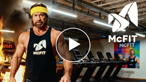McFIT lancia a livello europeo la sua prima campagna di branding e attivazione basata sull'IA con protagonista Chuck Norris. Progetto di Realisator Studios di Berlino