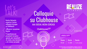 Realize Networks annuncia il primo colloquio di gruppo su Clubhouse