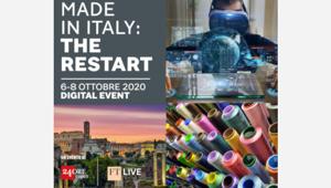 Il 6-7-8 ottobre  'Made in Italy: the Restart',  la 3 giorni di eventi digitali del Sole 24 Ore e Financial Times. 24 i partner aderenti