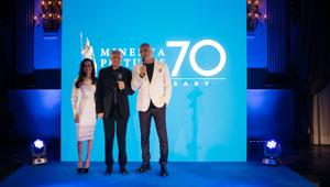 Il cinema italiano riunito alla festa per i 70 anni di Minerva Pictures con i i tre soci Santo Versace, Gianluca Curti e Francesca De Stefano Versace