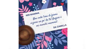 Il cartiglio dei Baci Perugina diventa virtuale per fare gli auguri a distanza alle mamme. Attivazione digital di YAM112003