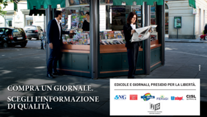 Fieg e gli edicolanti insieme per il lancio della campagna stampa: 'Compra un giornale. Scegli l'informazione di qualità'. Firma VMLY&R