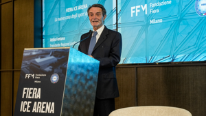 Posa del primo pilastro per la Fiera Ice Arena: a Rho nasce il nuovo palasport per i grandi eventi sul ghiaccio