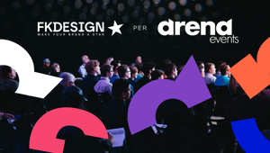 Fkdesign firma l’identità caleidoscopica di Arena Events