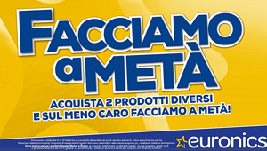 Acqua Group firma 'Facciamo a metà', la nuova iniziativa promozionale di Euronics. A supporto il concorso che porta in vacanza una fortunata famiglia. Creatività di Wepromo