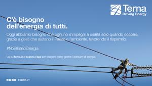 Terna accende ‘Noi Siamo Energia’, la campagna istituzionale per sensibilizzare cittadini e imprese a un uso consapevole dell’energia