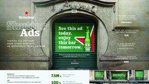 Cannes Lions.  OUTDOOR. Primo Grand Prix per l'Italia a Publicis con Heineken Shutter ADS, vincitore anche di un argento.  Argento e bronzo anche per  The Invisibile Store per Bottega Veneta
