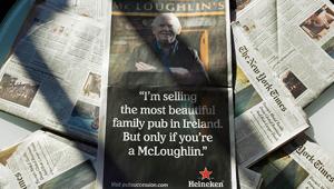 LePub e Publicis Dublin firmano la campagna mondiale Heineken ‘Pub Succession’, per sostenere i pub e trovare un nuovo proprietario al McLoughlin (Achill Island)