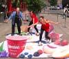 Installazione con effetto 3D per lo yogurt Trentina. Firma The Brand