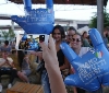 Snai tifa per tutti i tifosi. Palloncini blu per sostenere gli Azzurri