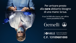 Keyformat firma la campagna 5x1000 del Policlinico Gemelli: la ricerca scientifica parte dalla firma dei cittadini