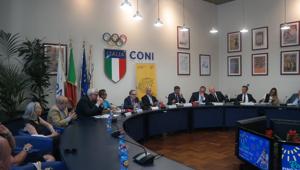 Al Coni la presentazione del ‘Roma Ping Pong Fest - A Ttx Experience’, evento organizzato dall’International Table Tennis Federation (Ittf), dalla Federazione Italiana Tennistavolo (Fitet) e da SG Plus Ghiretti & Partners