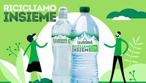 Levissima lancia la prima bottiglia in plastica 100% riciclata in Italia. All Things Communicate per la progettazione grafica dell’etichetta