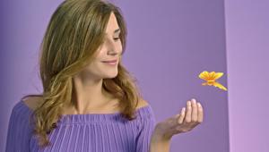 Una farfalla di Seta dorata annuncia il nuovo Lines Seta Ultra nella campagna di Armando Testa