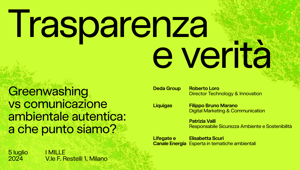 I MILLE Welcomes ospita Liquigas, Deda Group e LifeGate per parlare di Greenwashing e verità