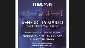 In occasione della partita di rugby tra Italia e Scozia, va in scena un ‘meet&greet’ con i giocatori al Macron Store di piazza San Silvestro a Roma