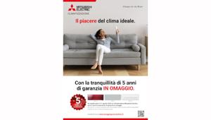 Mitsubishi Electric  estende la garanzia a 5 anni e lo annuncia con la campagna "Il piacere del clima ideale"