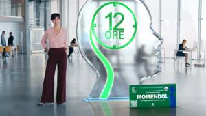 Con Momendol sollievo dal dolore fino a 12 ore. Lo racconta la campagna di Armando Testa