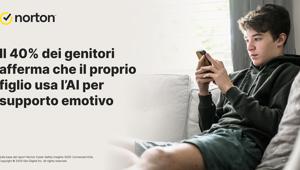 Il 40% dei genitori italiani dice che il proprio figlio usa l’AI per supporto emotivo, secondo Norton e lo studio Cyberbullismo nel Parco Giochi Digitale
