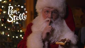 Pan di Stelle augura Buone Feste con Babbo Natale e Armando Testa