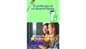 Pluxee Italia in comunicazione con la campagna multicanale per il lancio del nuovo brand nel nostro Paese. Firma  Conran Design Group