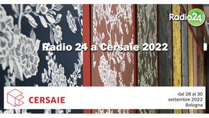 Radio 24 a Cersaie con i suoi studi nell’Agorà dei media presso il  Centro Servizi della fiera