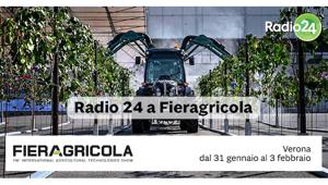 Radio 24 alla Fieragricola di Verona dal 31 gennaio al 3 febbraio con lo studio per le dirette posizionato nella galleria tra i padiglioni 6 e 7