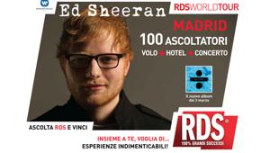 RDS World Tour, cento vincitori volano a Madrid per il concerto di Ed Sheeran