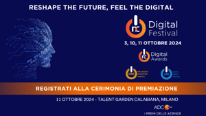 NC Digital Awards, IMA, Social Media Awards 2024: oggi, 11 ottobre, la cerimonia di premiazione condotta da Angie Tutorials. Registrati, partecipa all'evento e scopri i vincitori. Diretta streaming sul sito di ADC Group